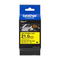 Brother HSE-651E 21mm Black on Yellow Heat Shrink Tube