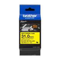 Brother HSE-661E 31mm Black on Yellow Heat Shrink Tube