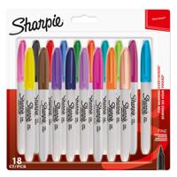 Sharpie 1996112 Permanent Assorted colour Markers Fine Point Pack of 18