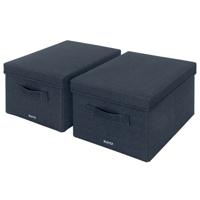Leitz Fabric Medium Storage Box with lid Pack of 2