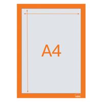 Nobo 1915695 Self-adhesive Magnetic Poster Frame A4 Orange