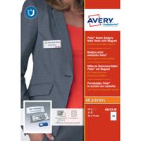 Avery 4835S-M Polar Name Badges - Matt Steel with Magnet