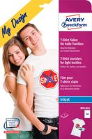 Avery MD1001 210 x 297mm White Fabric Transfers 5 Sheets