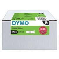 Dymo 45013 D1 12mm x 7m Black on White Tape Pack of 20