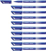 STABILO SENSOR fine Fineliner with Cushioned F-Tip Pack of 10 Blue