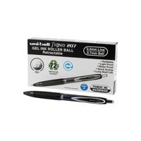 uni-ball Signo 207 12 Pack Black Retractable 0.7mm Med Nib Rollerball