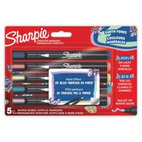 Sharpie Creative Marker Acrylic Paint Bullet Tip Pack of 5 Assorted Earth Colours