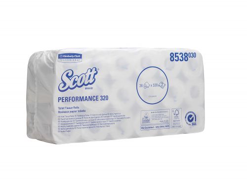 Scott 2-Ply Performance Toilet Roll 320 Sheets (Pack of 36) 8538