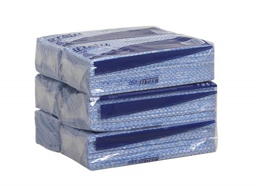 Wypall X50 Cleaning Cloths Absorbent Strong Non-woven Tear-resistant Blue [Pack 50]