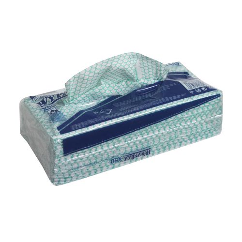 Wypall X50 Cleaning Cloths Green (Pack of 50) 7442 - KC02089