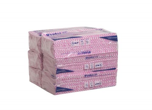 KC02091 | Keep your site areas clean and tidy with these Wypall Cleaning Cloths. These cloths have been manufactured from unique HYDROKNIT fabric with excellent absorbency, making them perfect for mopping up and cleaning your site on a daily basis, as well as dealing with spills and avoiding stains. Packaged in pop-up dispensers to keep cloths hygienic and easy to access, these red cloths can be used to implement colour coded cleaning to avoid cross-contamination. This pack contains 50 red cloths.