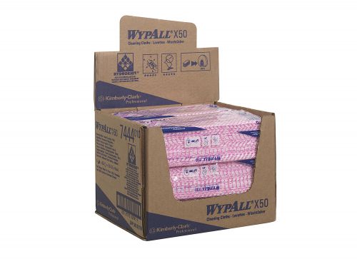 Wypall X50 Cleaning Cloths Red (Pack of 50) 7444 - Kimberly-Clark - KC02091 - McArdle Computer and Office Supplies