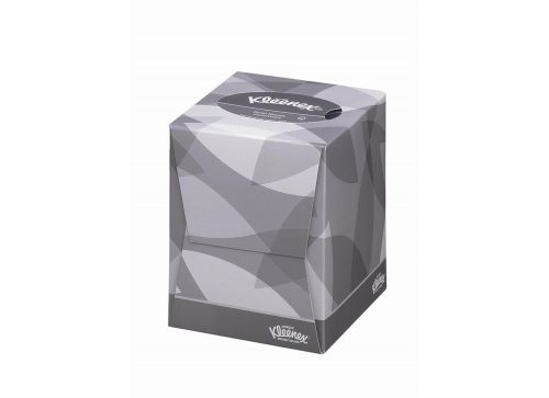 AU00968 | These Kleenex 2-Ply Tissues are soft and delicate, ideal for use on the face. Supplied in a handy cube cardboard dispenser, these tissues are interleaved to give smooth retrieval from the box. This pack contains 12 boxes, each with 90 tissues.