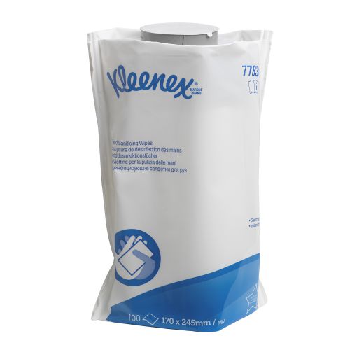Kleenex® Hand Sanitizing Wipes Refill (product code 7783) 100 white sheets per pack (box c