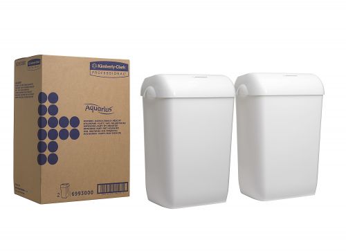Kimberley Clark Waste Bin Medium 43 Litre. White Ref 6993 02475X Buy online at Office 5Star or contact us Tel 01594 810081 for assistance