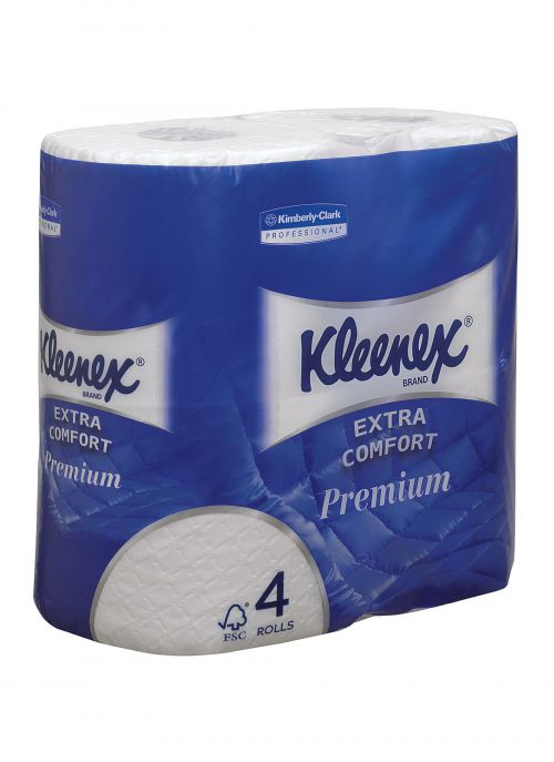 Kleenex 8484 Toilet Tissue 2-Ply White 6 x 4 Rolls of 160 Sheets 120x98mm [Pack 24]