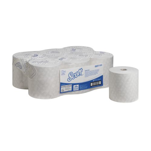 Scott Essential Rolled White 350m Hand Towels 1ply [Pack of 6]