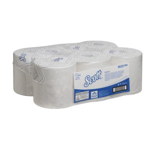 SCOTT 6622 Control Hand Towel Roll 300m 1-Ply White [Pack 6]