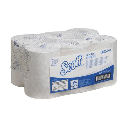 Scott Essential Slimroll Hand Towel Roll White 190m (Pack of 6) 6695 KC05085