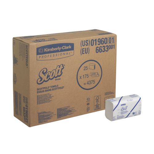 Scott Scottfold M Hand Towels Singleply 175 Sheets 315x206mm Pk 25