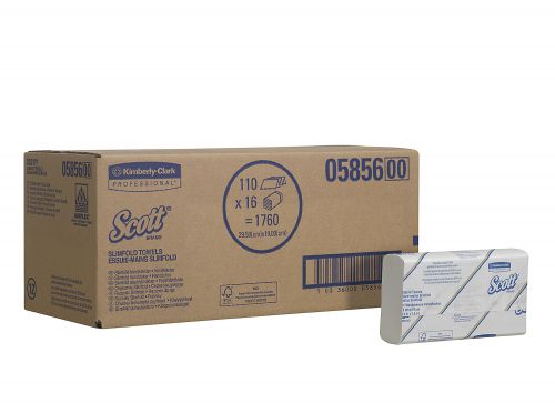 Scott Slimfold Hand Towels 295x190mm 110 Towels per Sleeve Ref 5856 [Pack 16 Sleeves]  4045811