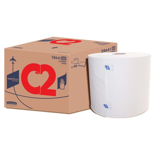Kimtech® C2 Aviation Wipes - Cleaning Wipes 28641 - 1 large roll x 900 white sheets