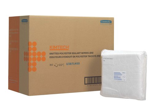 Kimtech® Auto Polyester Sealant Wipers 38714 - 30 unfolded, white sheets per pack (box contains 12 packs)