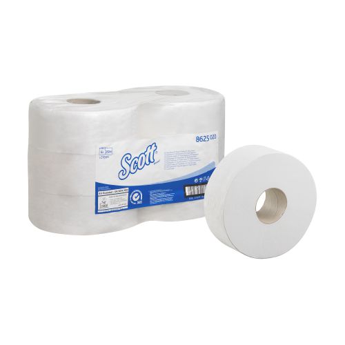 Scott® Maxi Jumbo Toilet Tissue 8625 - 875 White 2 ply sheets per roll (case contains 6 rolls)