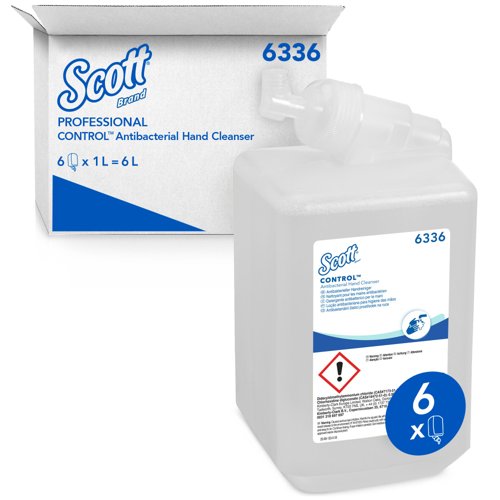 Scott® Control™ Antibacterial Hand Cleanser 6336, clear, 6x1 Ltr (6 Ltr total)