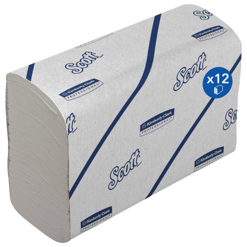 Scott® Essential™ Hand Towels 6636 - Narrow-Fold Paper Hand Towels - 12 Clips x 220 White Paper Towels (2,640 Total)