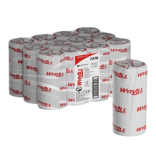 WypAll® L10 Light Duty Cleaning Paper Wipes 7378 - 12 rolls x 165 sheets, 1 ply, Blue Compact Roll