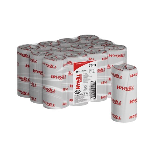 WypAll® L20 Medium Duty Cleaning Paper Wipes 7381 - 12 rolls x 165 sheets, 2 ply, Blue Compact Rolls