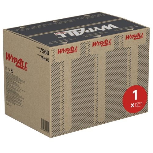 WypAll® ForceMax Power Clean™ Industrial Cloths 7569 - Industrial Cleaning Cloths - 1 Box x 480 Blue Wiping Cloths