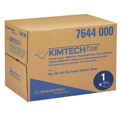 Kimtech® Process Wipers 7644 - 1 BRAG™ box x 160 blue cloths