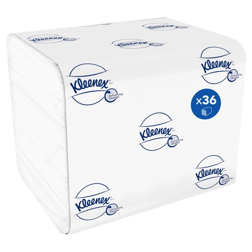 Kleenex® Folded Toilet Tissue 8408 - 2 Ply Bulk Toilet Paper - 36 Packs x 200 Toilet Paper Sheets (7,200 sheets)