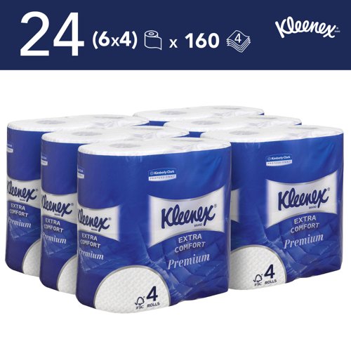 Kleenex 4Ply Quilted Toilet Roll (Pack of 24) 8484