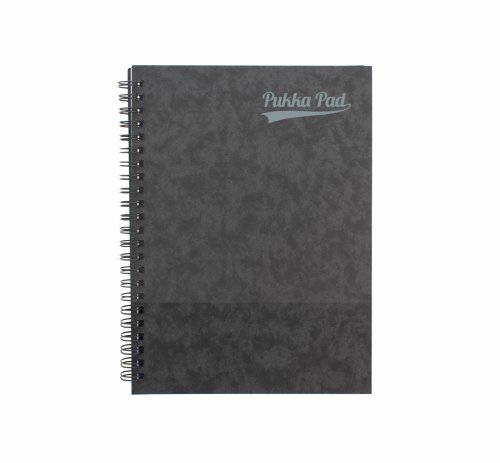 Pressboard Sidebound Wirebound Book Ruled A5 80gsm 120 Pages Black (Pack of 10)