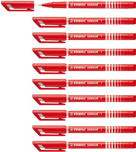 Stabilo Sensor 189 Fineliner Pen Red 189/40 [Box 10]