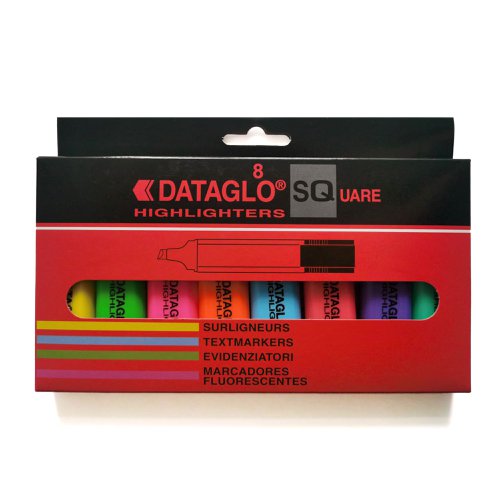 Dataglo Fluorescent Highlighters Chisel Tip Assorted 7910WT8 [Wallet 8]