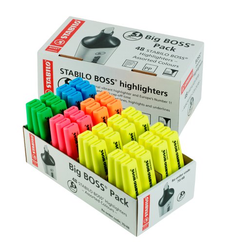 Stabilo Boss Highlighters Chisel Tip Assorted 70/48-1 [Box 48]