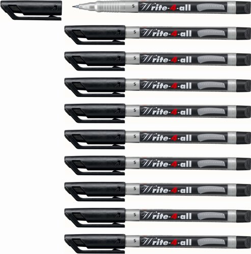 Stabilo Write-4-All Marker Pen Superfine Tip Black 166/46 [Box 10]