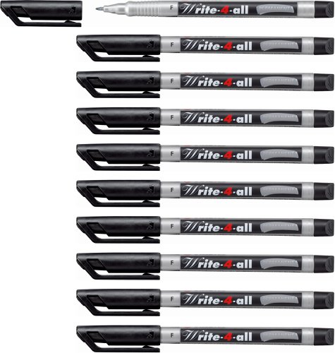 Stabilo Write-4-All Marker Pen Fine Tip Black 156/46 [Box 10]