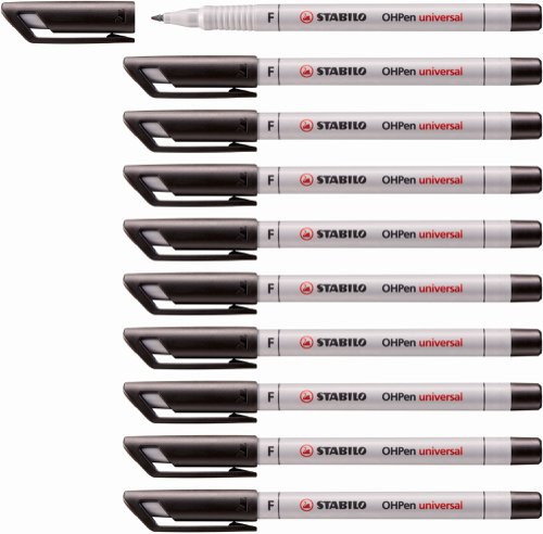 Stabilo OHP Water Soluble Pen Fine Tip Black 852/46 [Box 10]