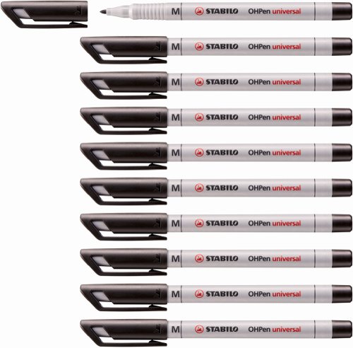 Stabilo OHP Water Soluble Pen Medium Tip Black 853/46 [Box 10]