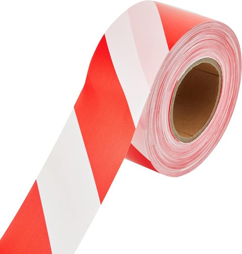 Professional Warehouse/Barrier Tape (Non-Adhesive) Red/White 72mm x 500m