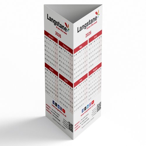 Langstane Upright Triangular Calendar 2026