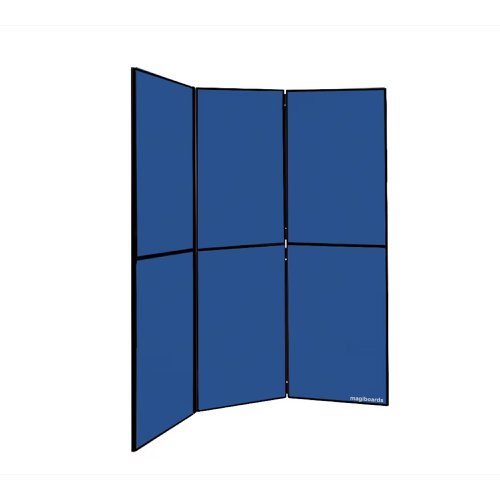 Fold Away 6-Panel Display Board Blue/Grey 1800x1800mm FNBBLA1