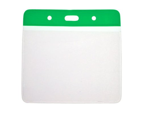 Vinyl Green Top Visitor Card Holder 102 x 83 mm Landscape Box 100 H-VP-GRT