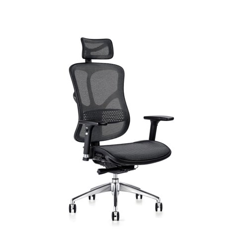 F94 - 101 Series Full Mesh Ergonomic Task Chair with Headrest- Black Mesh (F94-101-M+HR-YK)