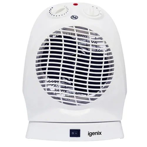 2Kw Upright  Oscillating Fan Heater 3 Settings Cool/Warm/Hot White IG9021